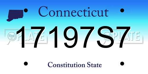 17197S7 Connecticut License Plate