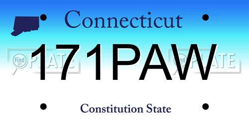 171PAW Connecticut License Plate