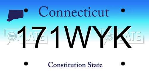 171WYK Connecticut License Plate