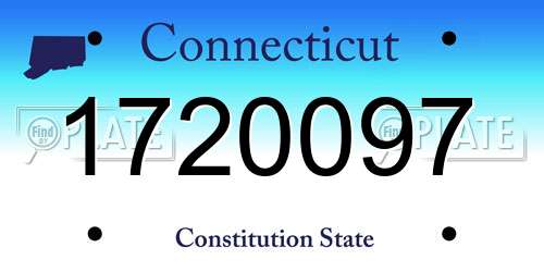 1720097 Connecticut License Plate