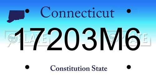 17203M6 Connecticut License Plate