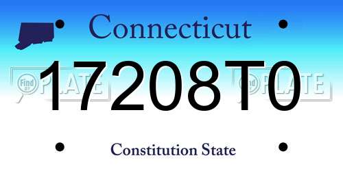 17208T0 Connecticut License Plate
