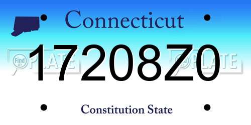 17208Z0 Connecticut License Plate