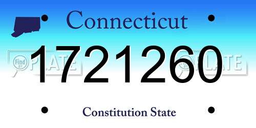 1721260 Connecticut License Plate