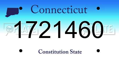 1721460 Connecticut License Plate