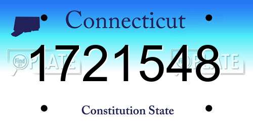 1721548 Connecticut License Plate