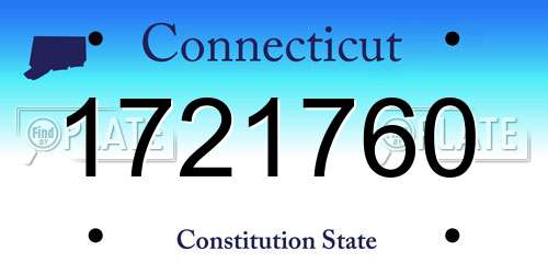1721760 Connecticut License Plate