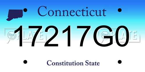 17217G0 Connecticut License Plate