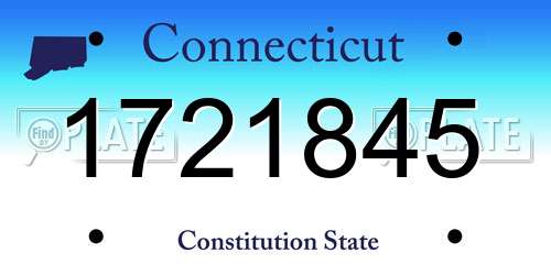 1721845 Connecticut License Plate
