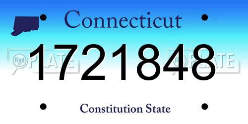1721848 Connecticut License Plate