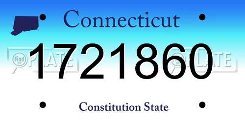 1721860 Connecticut License Plate