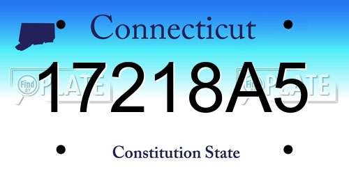 17218A5 Connecticut License Plate