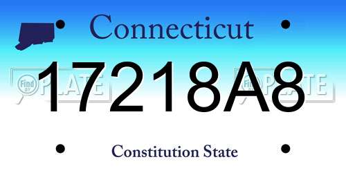 17218A8 Connecticut License Plate