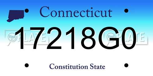 17218G0 Connecticut License Plate