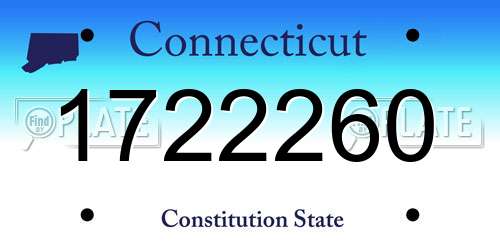 1722260 Connecticut License Plate