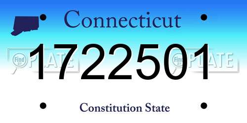 1722501 Connecticut License Plate