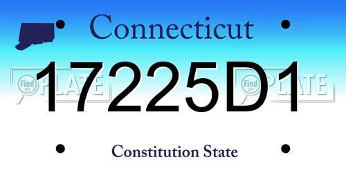 17225D1 Connecticut License Plate