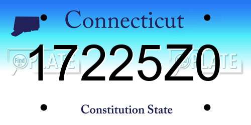 17225Z0 Connecticut License Plate