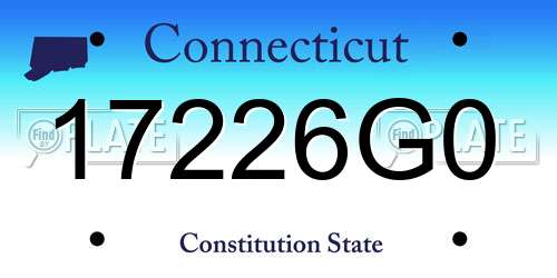 17226G0 Connecticut License Plate