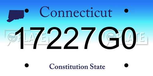 17227G0 Connecticut License Plate