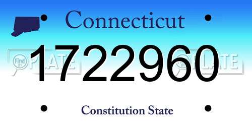 1722960 Connecticut License Plate