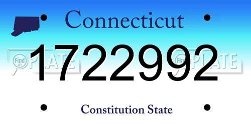 1722992 Connecticut License Plate