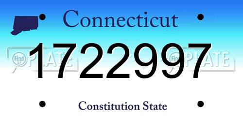 1722997 Connecticut License Plate
