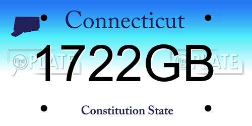 1722GB Connecticut License Plate