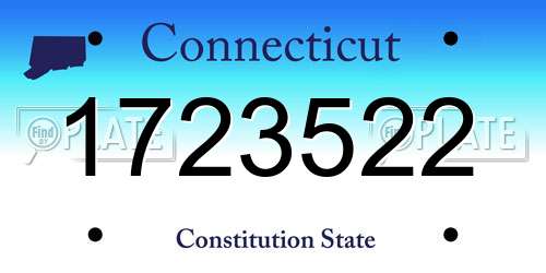 1723522 Connecticut License Plate