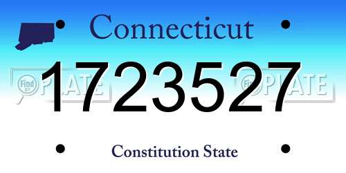 1723527 Connecticut License Plate
