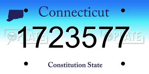 1723577 Connecticut License Plate