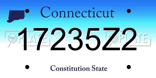 17235Z2 Connecticut License Plate