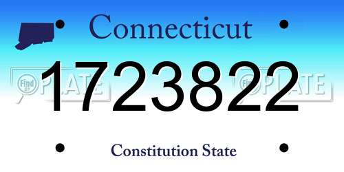1723822 Connecticut License Plate