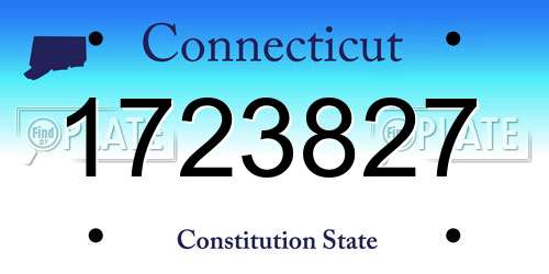 1723827 Connecticut License Plate