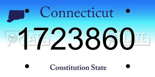 1723860 Connecticut License Plate