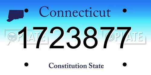 1723877 Connecticut License Plate