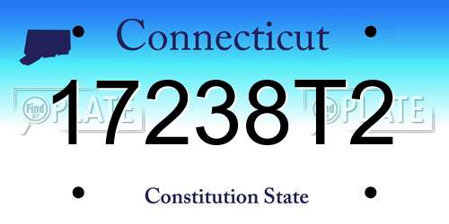 17238T2 Connecticut License Plate