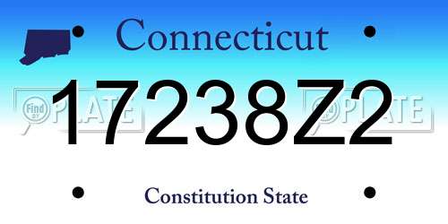 17238Z2 Connecticut License Plate