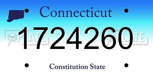 1724260 Connecticut License Plate