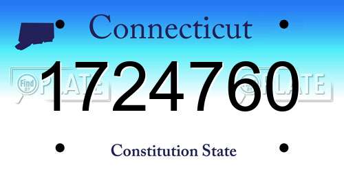 1724760 Connecticut License Plate