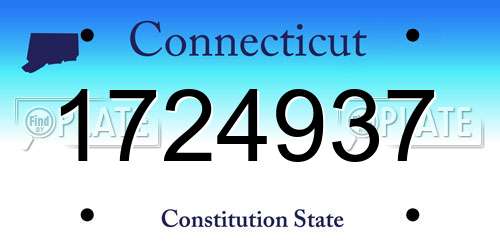 1724937 Connecticut License Plate
