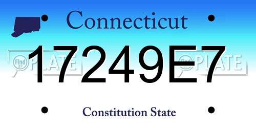 17249E7 Connecticut License Plate