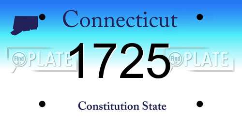 1725 Connecticut License Plate