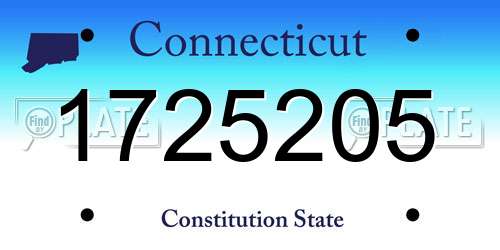 1725205 Connecticut License Plate