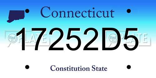17252D5 Connecticut License Plate