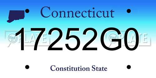 17252G0 Connecticut License Plate
