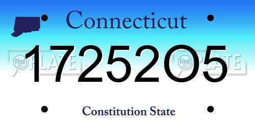 17252O5 Connecticut License Plate