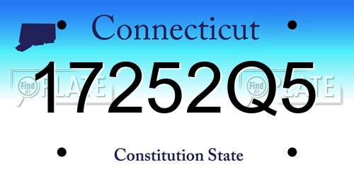 17252Q5 Connecticut License Plate