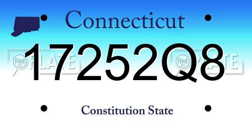 17252Q8 Connecticut License Plate