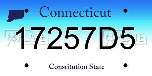 17257D5 Connecticut License Plate